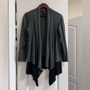 Style & Co. Charcoal and Black Draped Cardigan